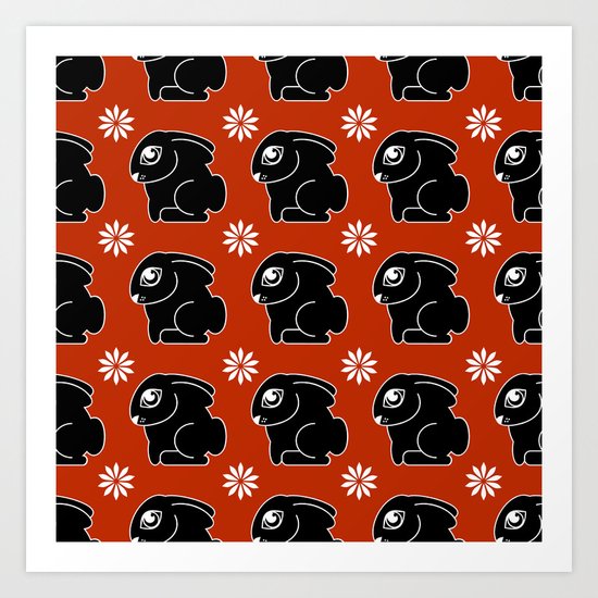 Bunnies pattern Art Print