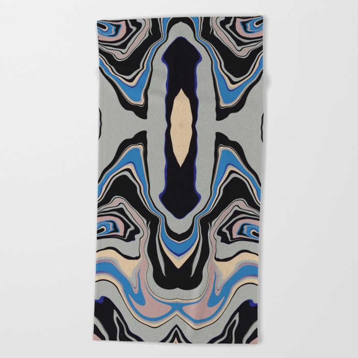 Symmetrical liquify abstract swirl 09 Beach Towel