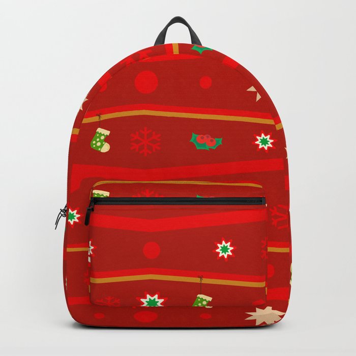 Christmas Pattern Retro Red Tiny Items Backpack