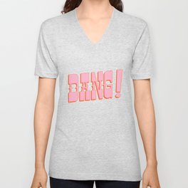 DANG! - western style saloon font in retro mod colors (pink and orange) V Neck T Shirt