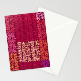 Red Multi Color African Adinkra Symbol Pattern  Stationery Card