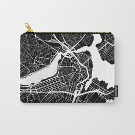 Boston, Massachusetts, City Map - Black Carry-All Pouch