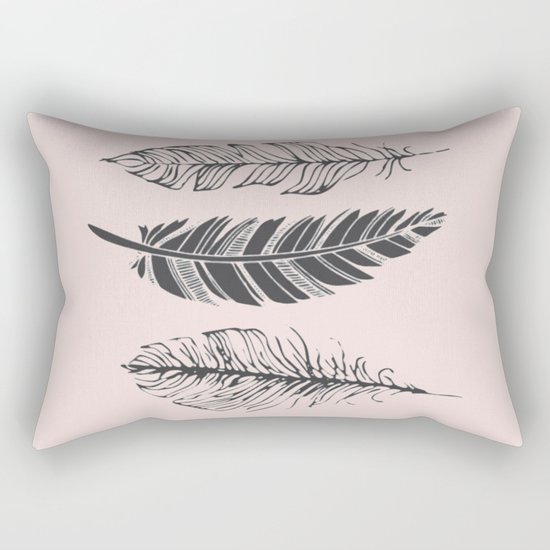 Three feathers Rectangular Pillow