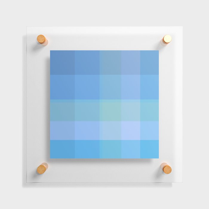 Amera - Geometric Modern Minimal Colorful Retro Summer Vibes Art Design in Blue Floating Acrylic Print