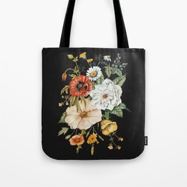 Wildflower Bouquet on Charcoal Tote Bag