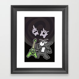 Guitar Fretter Game Characters, Pick, Crunchy, and the Portal Creatures Framed Art Print