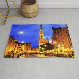 Town Landcapes Rug | Painting, Noir, Dark, Downtown, Technology, Photo, Landmark, New, Iconic, Large Format 