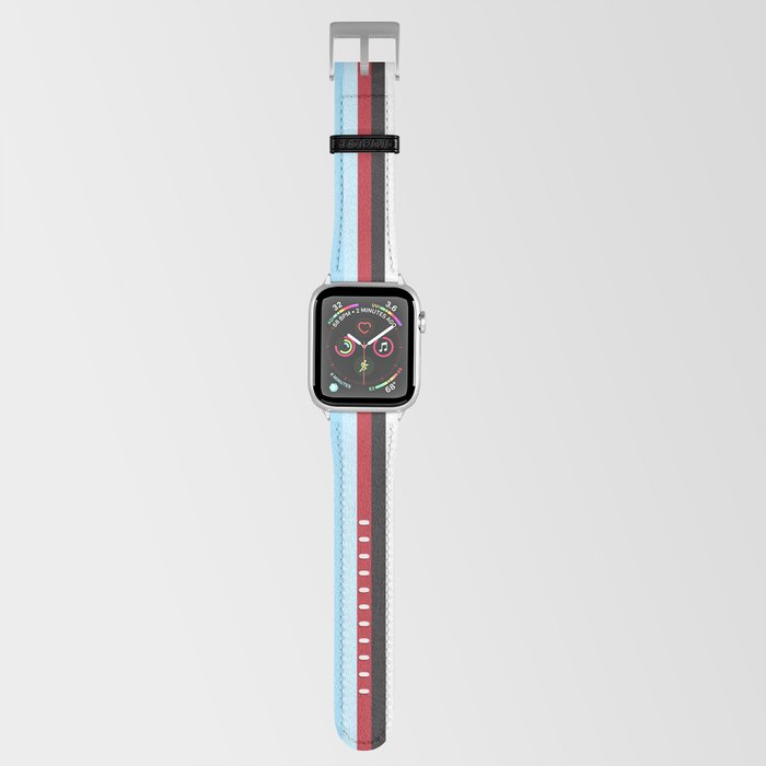 Pure Racing Simple Lines on Blue Apple Watch Band by Letter