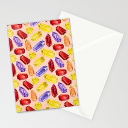 Gem Scatter Pattern (Warm Tones) Stationery Cards