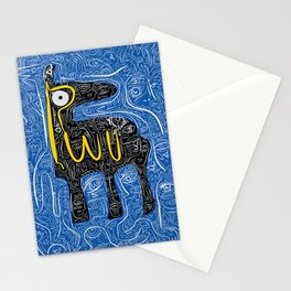 Black Llama Blue Street Art Graffiti Stationery Cards