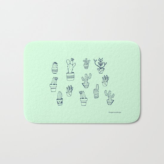 Cactus and Mint Bath Mat