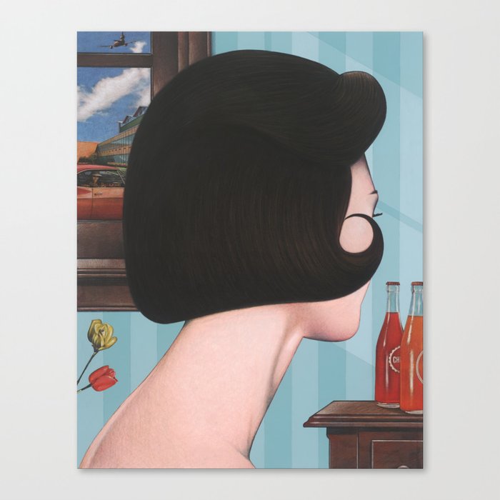 girl with hairdo Canvas Print