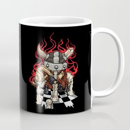 Brave Viking With Chessboard - Chess Coffee Mug | Norsemythology, Chessclub, Chessgame, Checkmate, Boardgame, Strategygame, Ragnar, Graphicdesign, Chesspieces, Odin 
