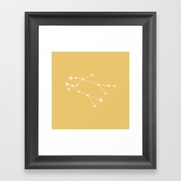 GEMINI Sunshine Yellow – Zodiac Astrology Star Constellation Framed Art Print