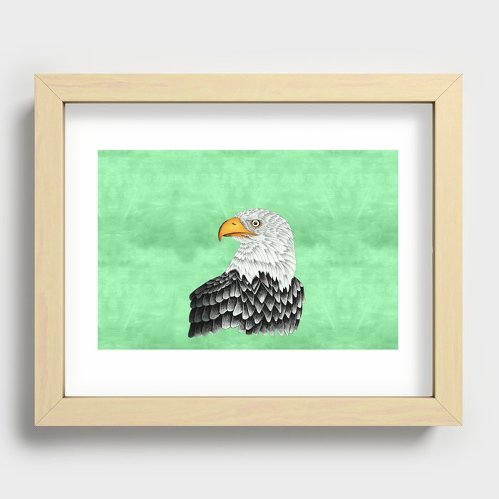 Bald eagle drawing Recessed Framed Print