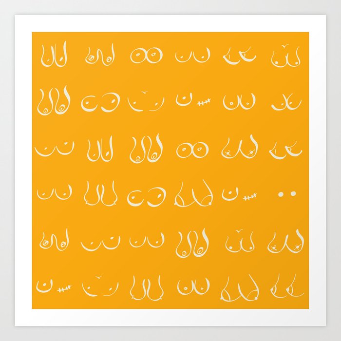Marigold Boobs Pattern Art Print