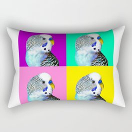 Blue Boy Budgie Bird Rectangular Pillow