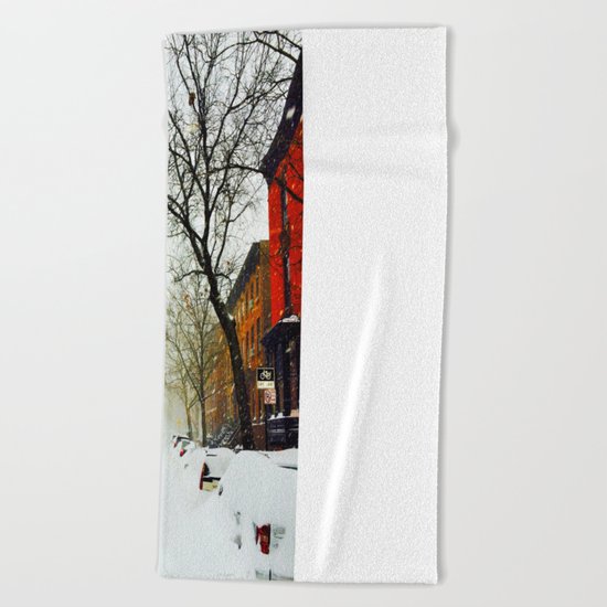 NYC @ Snow Time Beach Towel