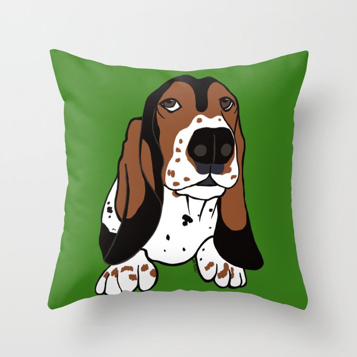 Basset Hound Throw Pillow