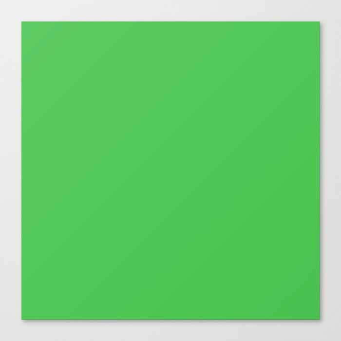 Solid Bright Kelly Green Color Canvas Print