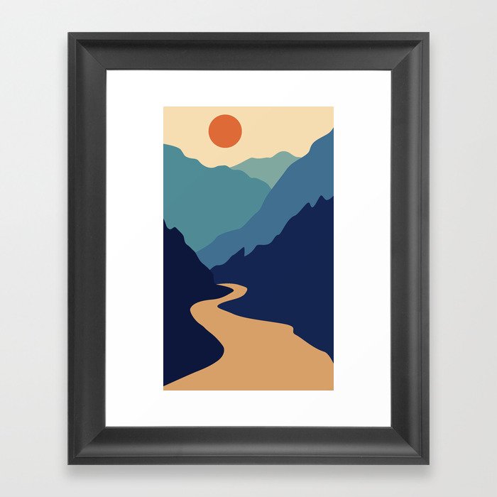 Mountains & River II Framed Art Print