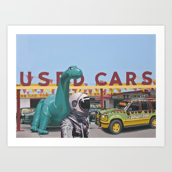 Jurassic Parking Lot Art Print