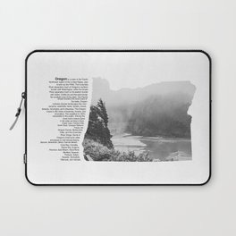 Oregon Minimalist Map | Black and White Coastal Views Laptop Sleeve