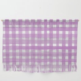Pink Watercolour Farmhouse Style Gingham Check Wall Hanging