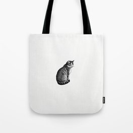 Domestic cat from Aileen Aroon, A Memoir Of A Dog. With Other Tales Of Faith Friends And Favourites, Sketched From The Life published by Bradbury & Evans | Black Cat | Vintage art Tote Bag