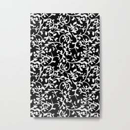 Black and White Vines Pattern Metal Print | Black And White, Painting, Vines, Leaves, Pattern, Achromatic, Botanical, Morris 
