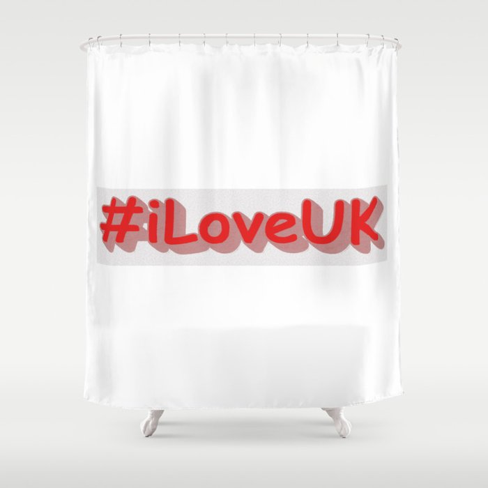 "#iLoveUK" Cute Design. Buy Now Shower Curtain