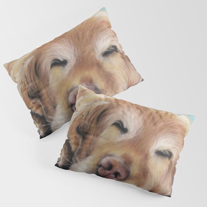 Sweet Sleeping Golden Retriever Puppy By Annmariescreations Pillow Sham By Amsnead Society6