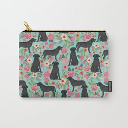 Labrador Retriever black lab floral dog breed gifts pet patterns florals black labs Carry-All Pouch