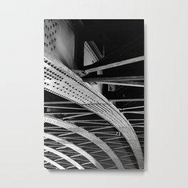 Bridge Metal Rivets | Black and White Industrial Photography Metal Print | Bridge, Metal, Black And White, Digital, Architecture, Iron, Abstract, Contemporary, Structure, Construction 