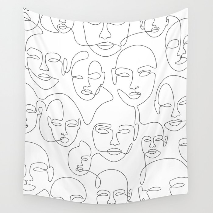 Subtle Faces Wall Tapestry