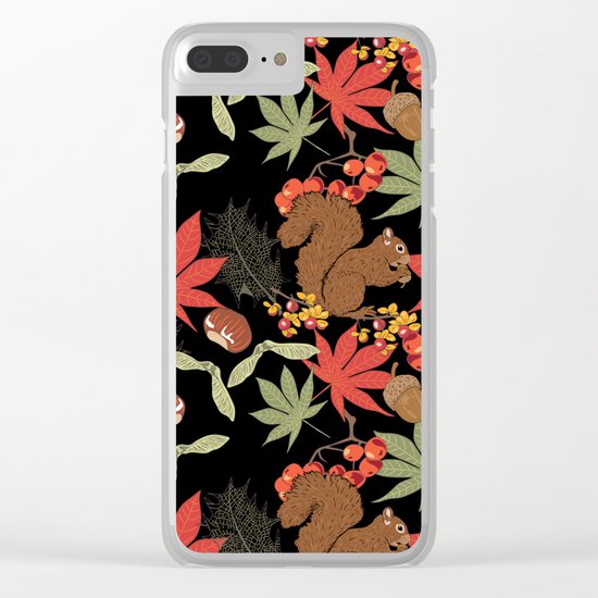 Autumn squirrel Clear iPhone Case