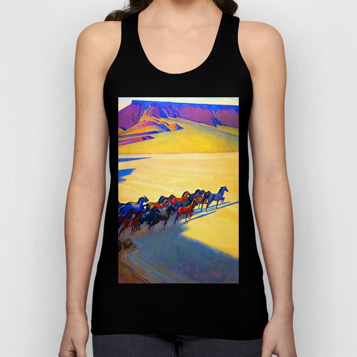 Maynard Dixon Wild Horses Unisex Tank Top Maynard Dixon Wild Horses Unisex Tank Top