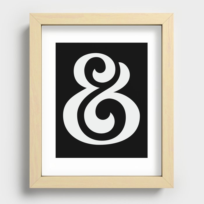 Ampersand II White on Black Recessed Framed Print
