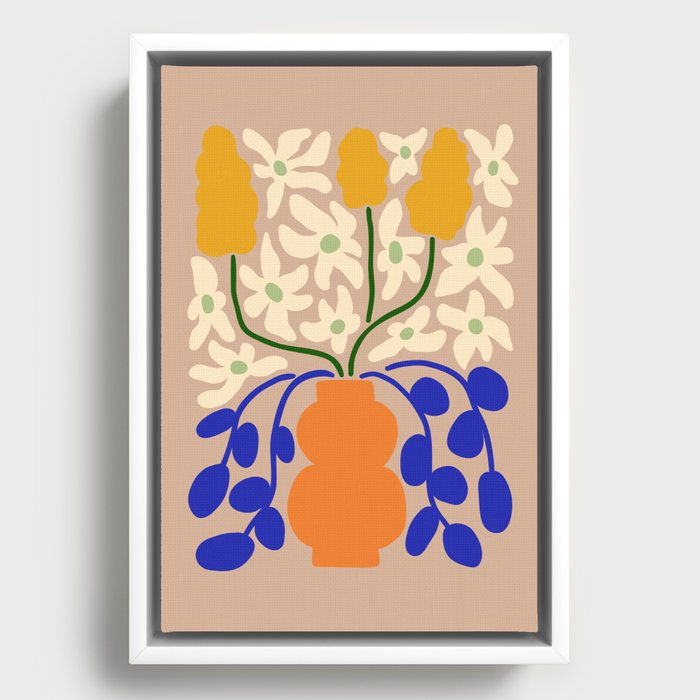 Abstract Flower Bouquet Framed Canvas