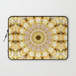 Healing Energy Mandala Art In Yellow And Gray  Laptop Sleeve