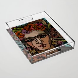 Frida and Flowers Acrylic Tray