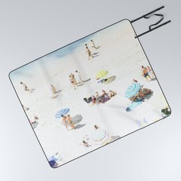 Beach XXI - Aerial crowded beach photography by Ingrid Beddoes Picnic Blanket