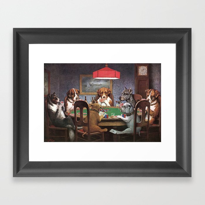 Dogs Playing Poker A Friend in Need Painting Framed Art Print