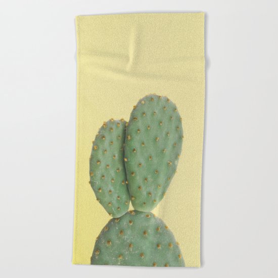 Yellow Cactus Beach Towel