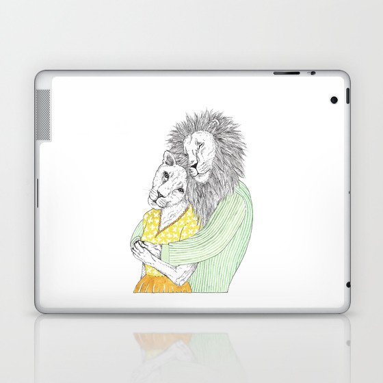Lions in love white  Laptop & iPad Skin