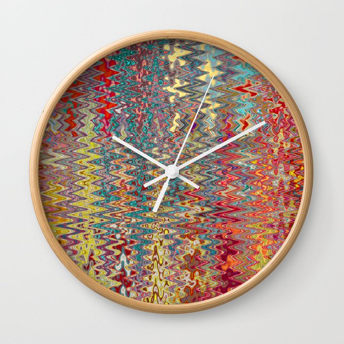 Psychedelic Zigzag Pattern Wall Clock