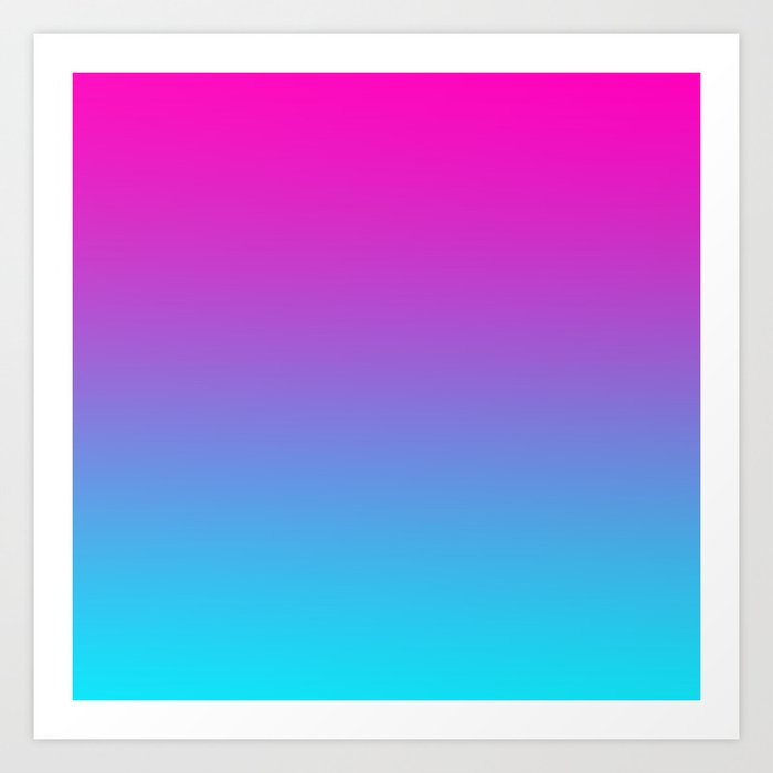 PINK & TEAL FADE Art Print by n a t | Society6