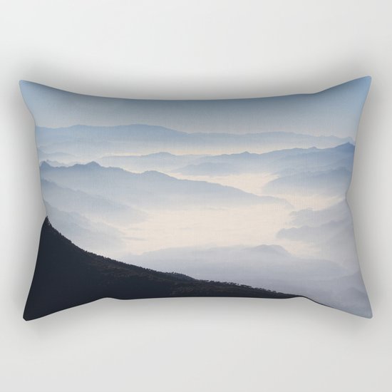 Blue Valley #mountains Rectangular Pillow
