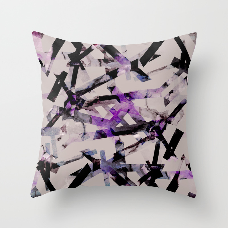 Abstract Pattern Purple Black Throw Pillow By
