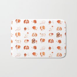 Faces and Poses of a Brittany Spaniel Bath Mat